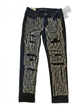 Michael Kors Dillon Relaxed Crystal Embellished Jeans